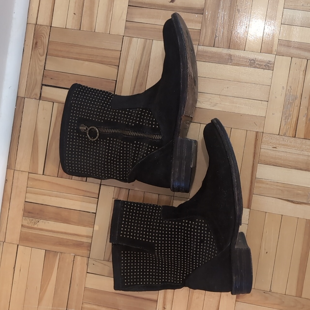 Florentini + Baker Eli Studded Ankle Boots Suede Studded Moto Boots Size 36.5
